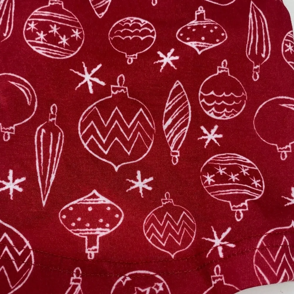 Matching Family Pet Size Small Dog Pajamas Red White Ornament Print One Piece